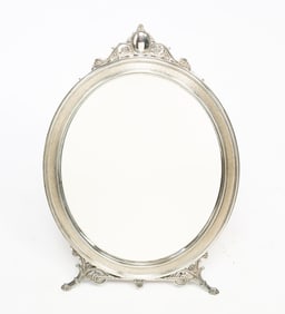 EUROPEAN BAROQUE STYLE SILVER PLATE MIRROR.