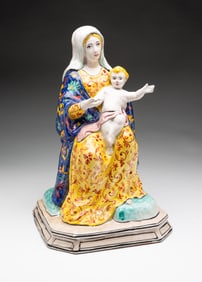 ITALIAN CERAMIC MADONNA AND CHILD FIGURE BY IVANA OF FLORENCE.