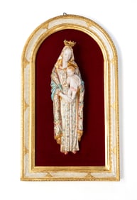 EUGENIO PATTARINO (ITALIAN, 1885-1971) "MADONNA AND CHILD" WALL PLAQUE.
