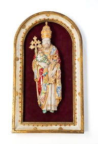 EUGENIO PATTARINO (ITALIAN, 1885-1971) "ST. PETER THE APOSTLE" WALL PLAQUE.