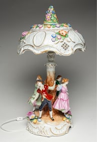 SCHIERHOLZ PORCELAIN FIGURAL TABLE LAMP.