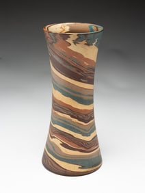 NILOAK POTTERY MISSION SWIRL HOURGLASS VASE.