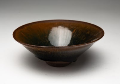 CHINESE JIAN HARE'S FUR STONEWARE TEA BOWL.