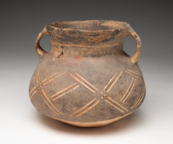 CHINESE PAINTED POTTERY JAR.