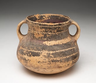 CHINESE PAINTED POTTERY JAR.