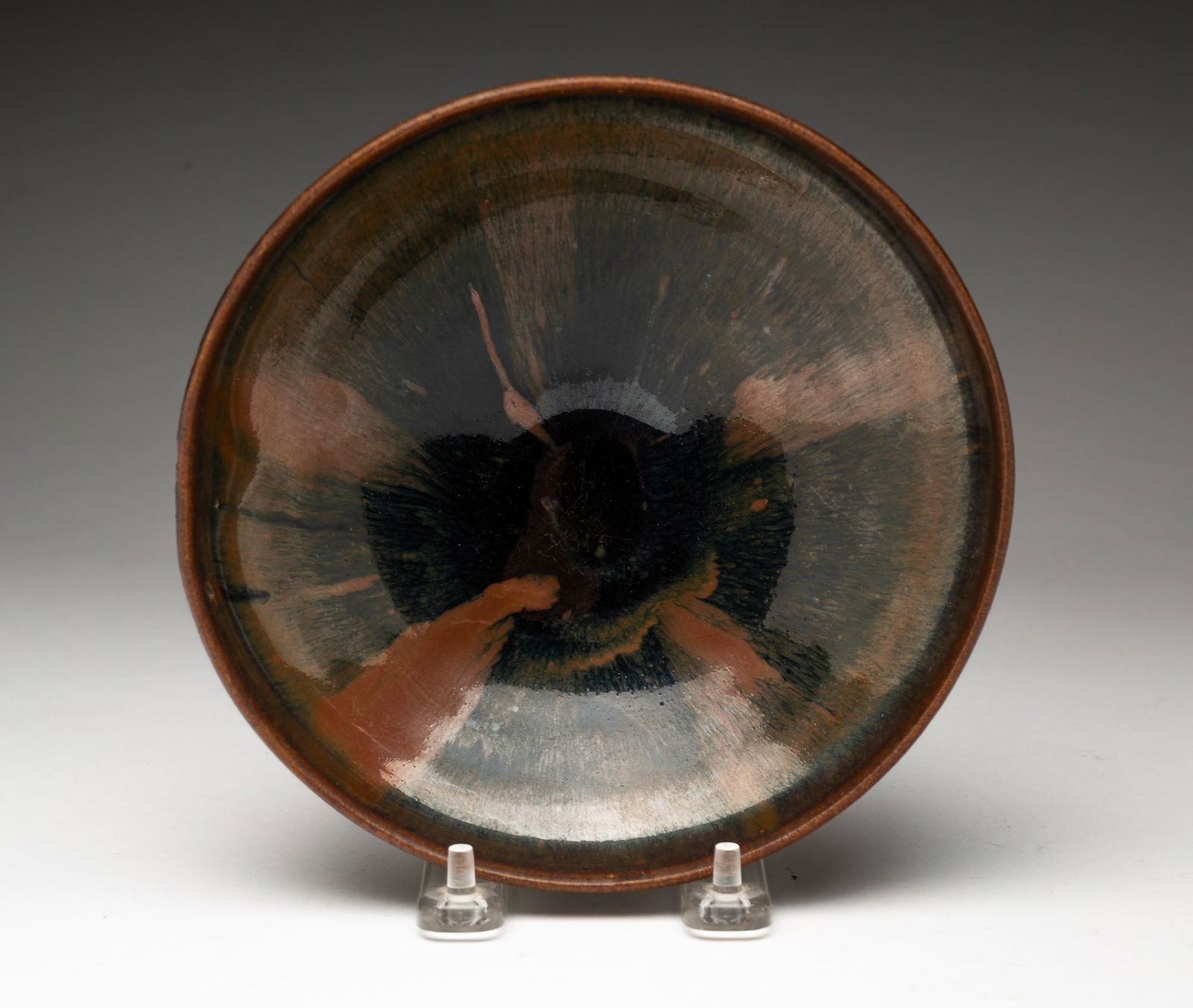 JAPANESE TENMOKU GLAZED BOWL. (1 of 3)