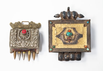 TWO TIBETAN GAU OR AMULET BOXES.
