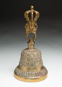 TIBETAN BRASS TEMPLE BELL.