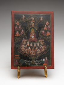 MINIATURE TIBETAN THANGKA.