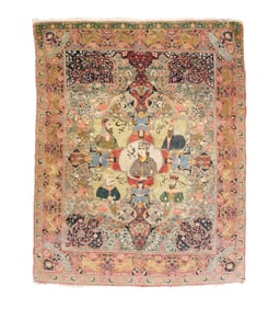 PERSIAN PICTORAL AREA RUG.
