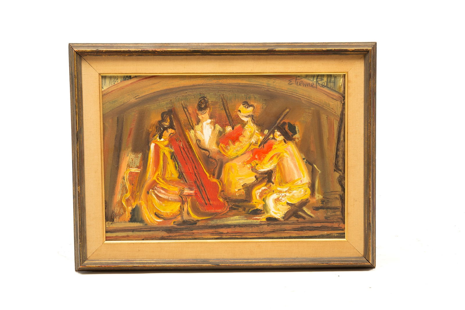 ETIENNE RET (AMERICAN, 1900-1996) "THE QUATOR" OIL ON CANVAS. (1 of 4)