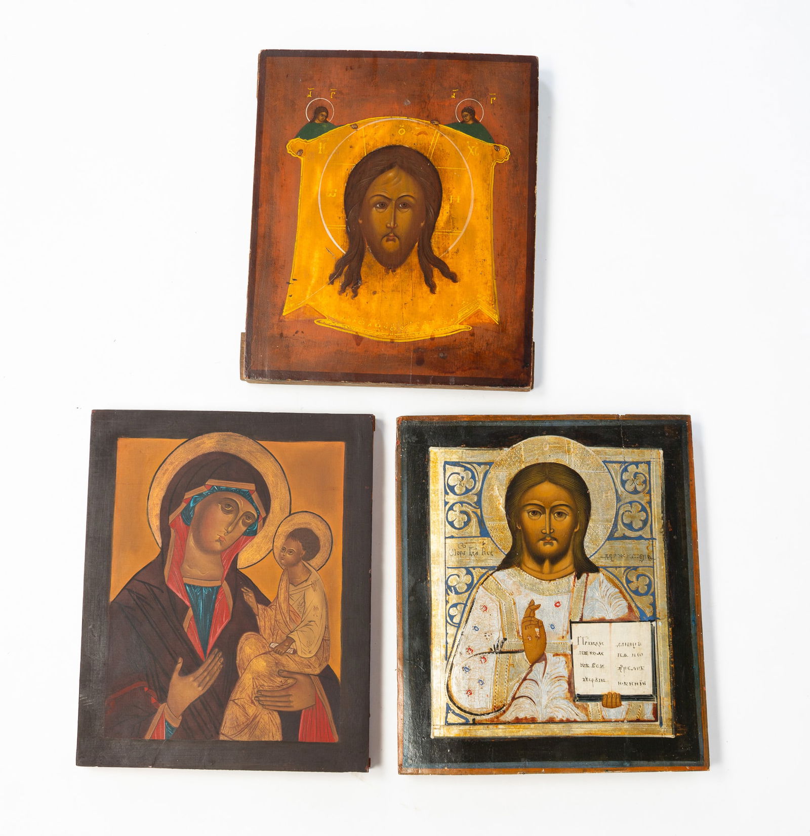 THREE CONTEMPORARY GREEK ORTHODOX ICONS. (1 of 5)