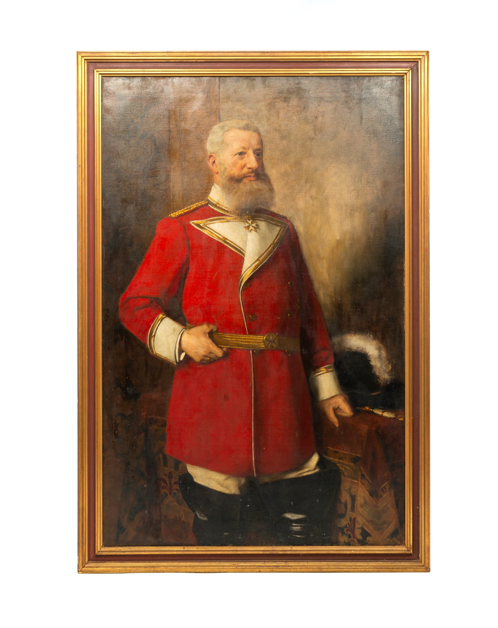 UNSIGNED THREE-QUARTER FULL LENGTH GERMAN OFFICER PORTRAIT. (1 of 5)