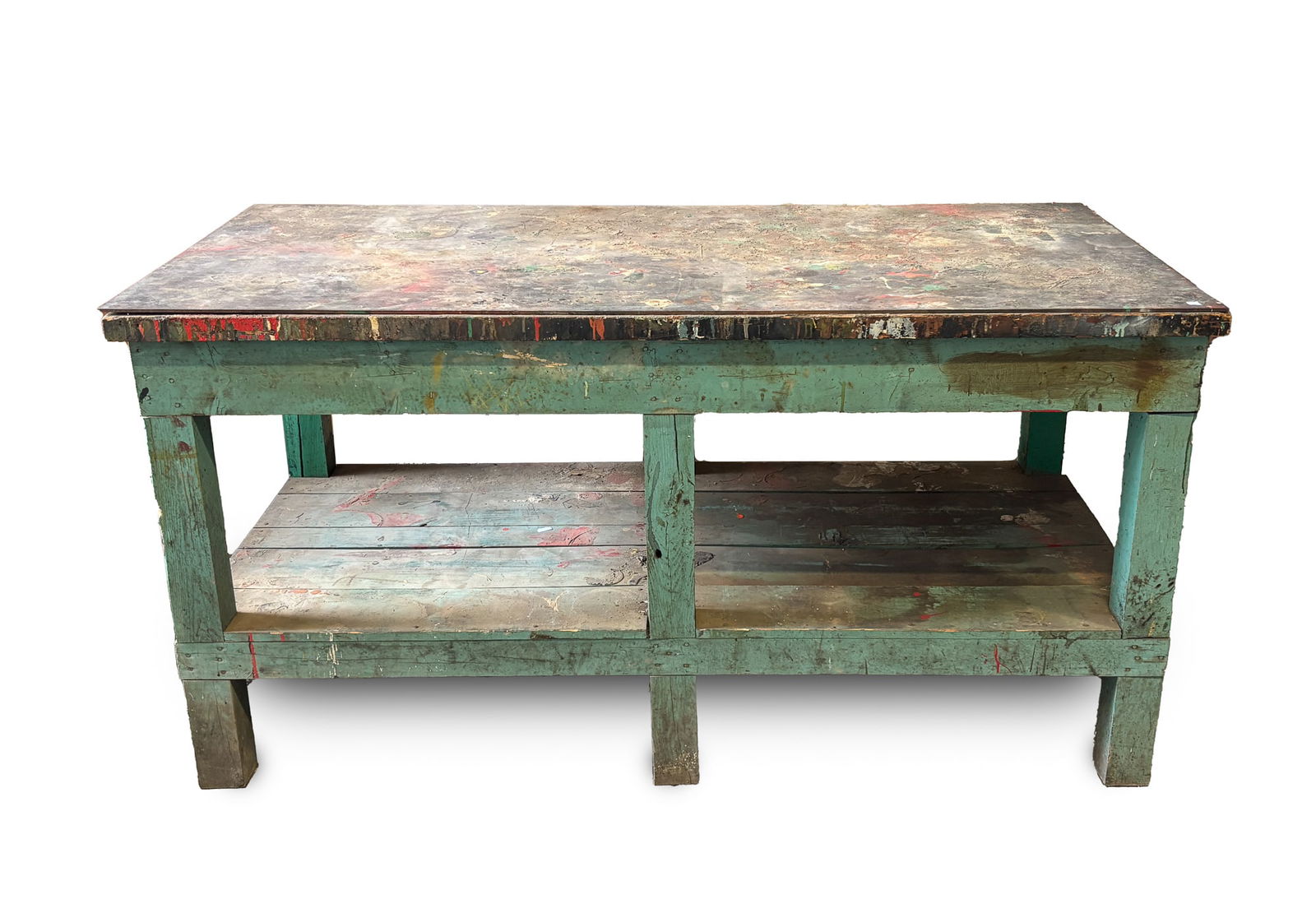 STEEL TOP WORK BENCH AND VISE. (1 of 3)