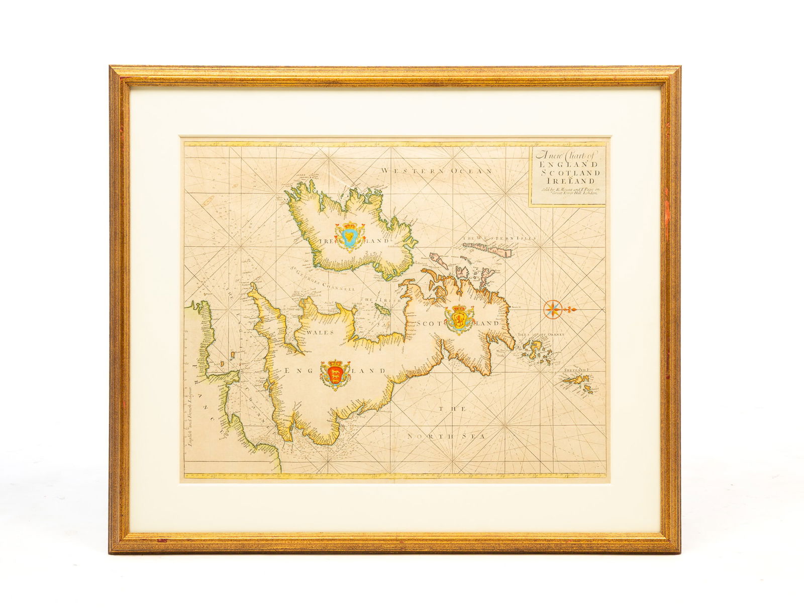 HAND-COLORED MAP OF ENGLAND, SCOTLAND, AND IRELAND. (1 of 7)