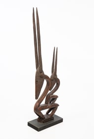 MALIAN CARVED WOOD CI WARA ANTELOPE FORM CEREMONIAL HEADDRESS.