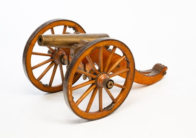 STRONG FIRE ARMS COMPANY SIGNAL CANNON ON ARTILLERY CARRIAGE.