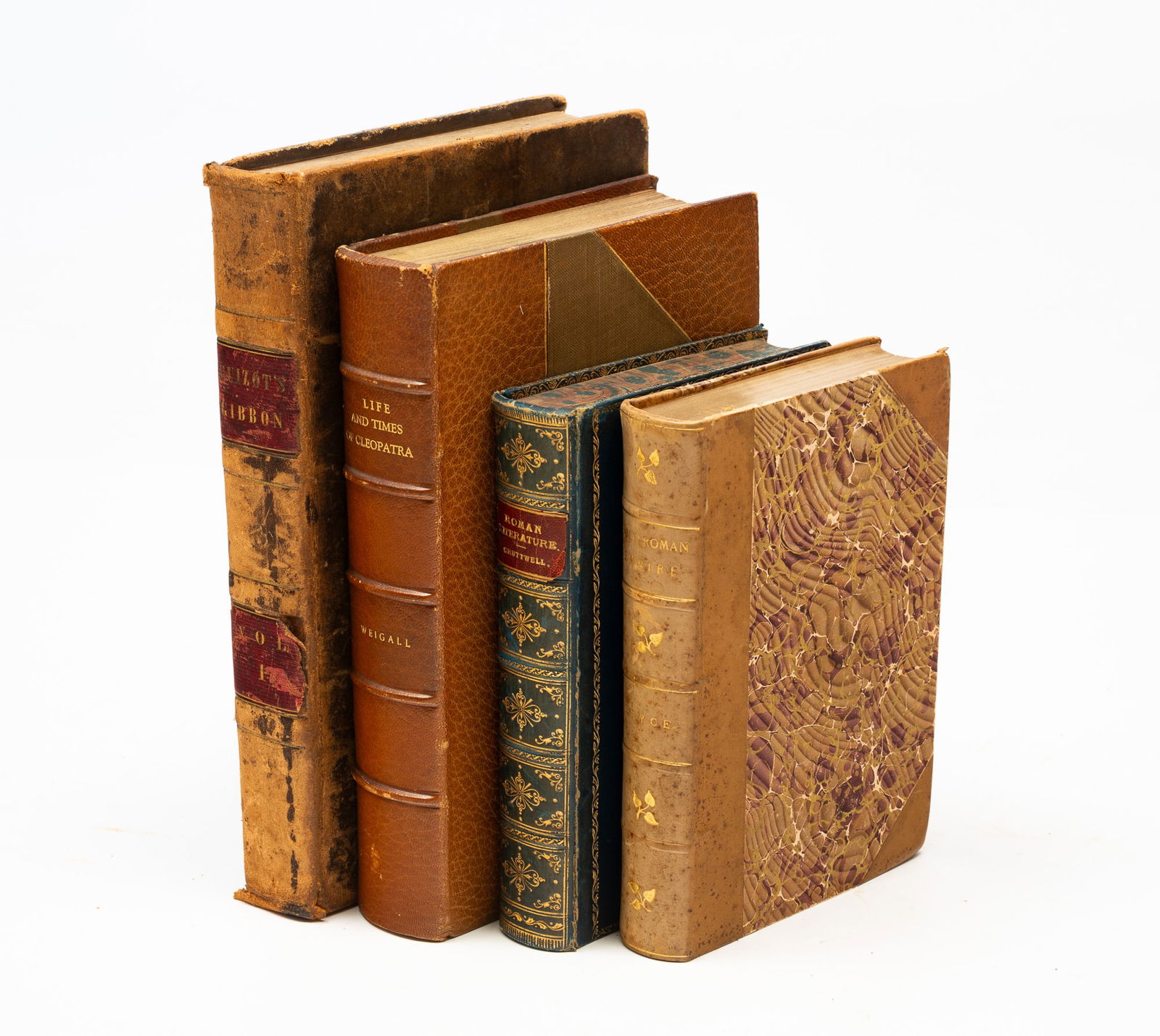 FOUR LEATHER BOUND VOLUMES ON HISTORY. (1 of 11)