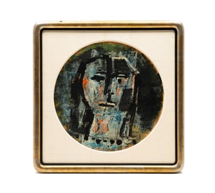 SIGNED EUROPEAN ABSTRACT PORTRAIT.