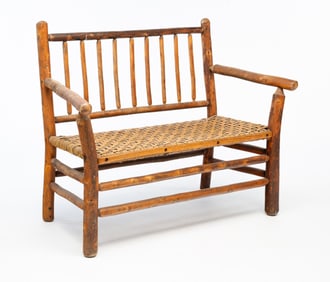AMERICAN ADIRONDACK STYLE SETEE BY OLD HICKORY.