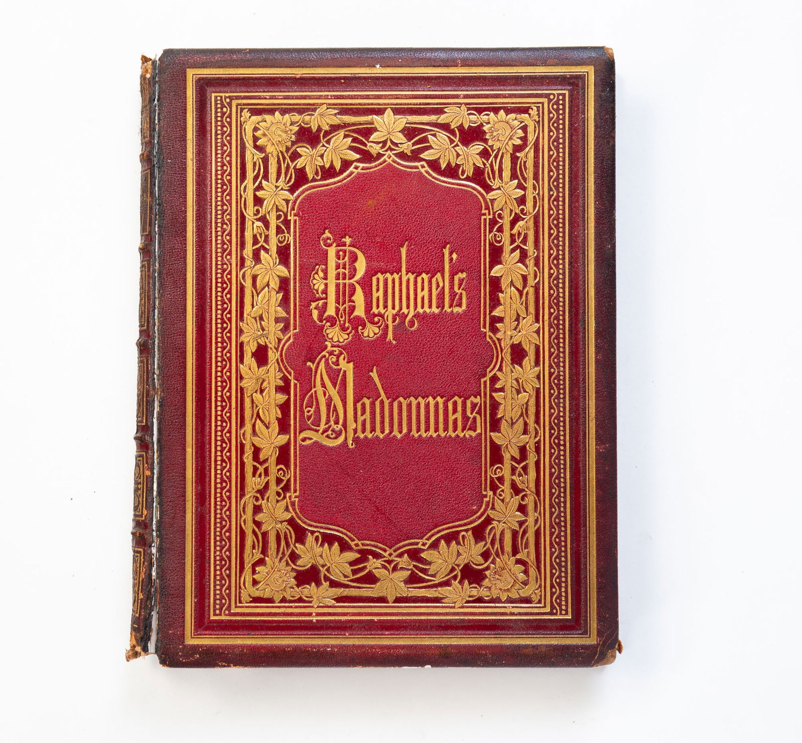 "RAPHAEL'S MADONNAS" BY JAMES P. WALKER.: American, 19th Century. Published by Leavitt and Allen, New York 1860. Thirteen albumen photograph illustrations. Leather bound with gold tooling and lettering.