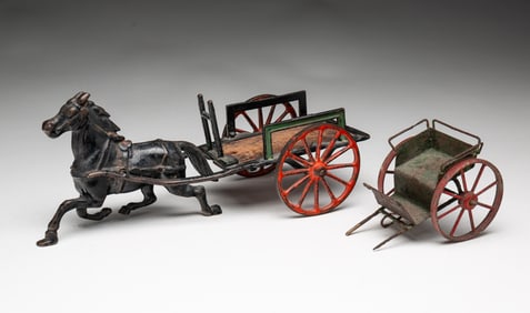 AMERICAN IRON HORSE AND CART TOY.