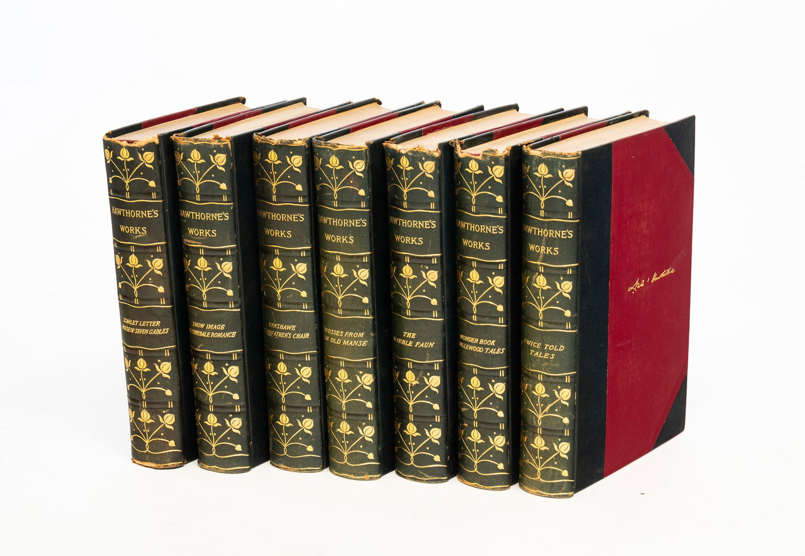SEVEN VOLUMES OF "THE WORKS OF NATHANIEL HAWTHORNE." (1 of 5)