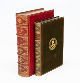 TWO LEATHER BOUND VOLUMES OF GOLDSMITH.