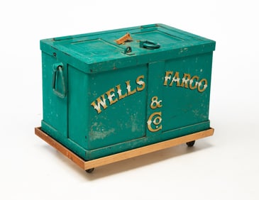 WELLS FARGO CAST IRON STRONG BOX.