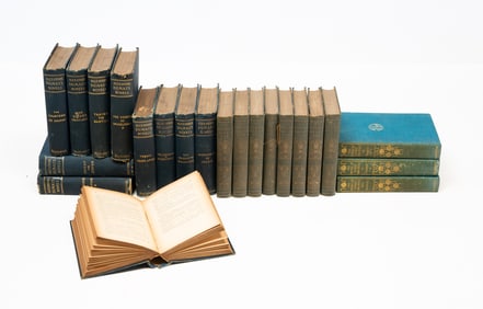 TWENTY-TWO VOLUMES OF EDGAR ALLEN POE, HENRY VAN DYKE, AND ALEXANDRE DUMAS.