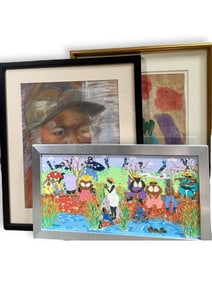 THREE-PIECE FOLK ART GROUP, INCL. SYBIL GIBSON (DORA, ALABAMA, 1908-1995) AND HAMBONE (LOUISIANA, B.