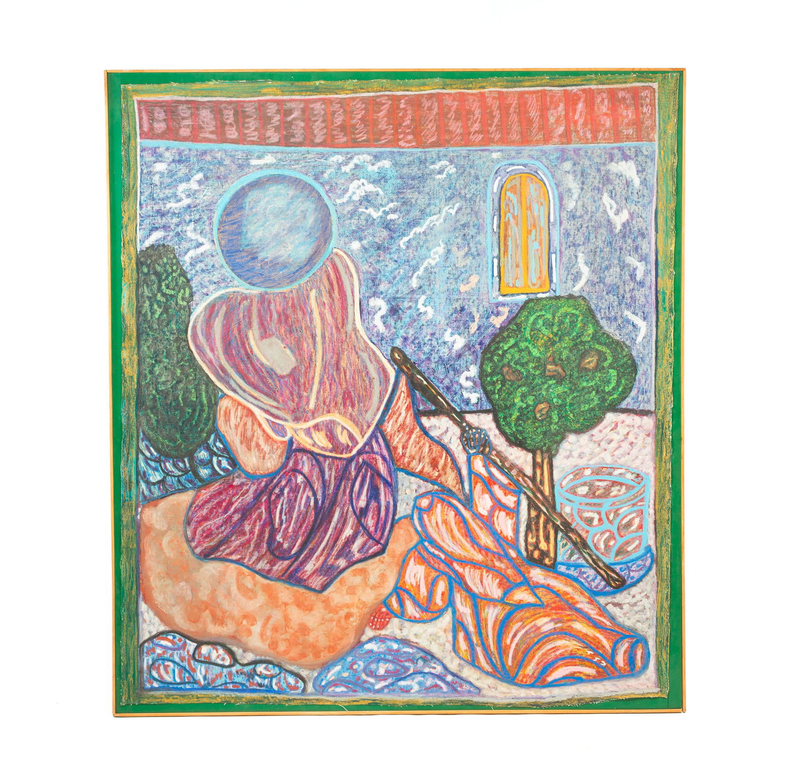 LARGE ANTHONY JOSEPH SALVATORE (AMERICAN, 1938-1994) OIL STICK ON CANVAS. (1 of 4)