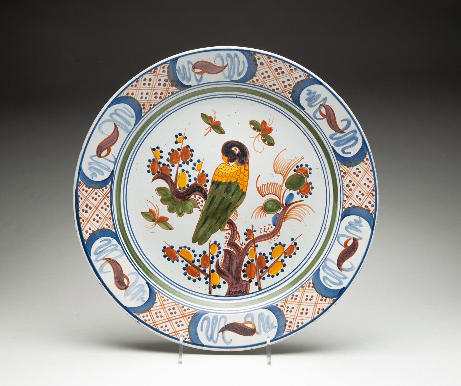 DELFT FAIENCE CHARGER WITH POLYCHROME DECORATION. (1 of 4)