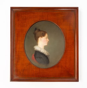 ATTRIBUTED TO JACOB EICHHOLTZ (AMERICAN, 1776-1842) OIL ON CANVAS PORTRAIT OF EIZA PRICE HAMLINE OF
