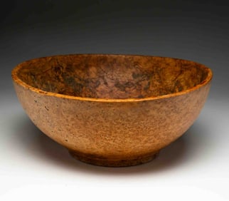 EXCEPTIONAL LARGE AMERICAN TURNED BURLWOOD BOWL.