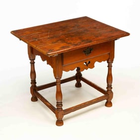 AMERICAN CHERRY AND PINE TAVERN TABLE.