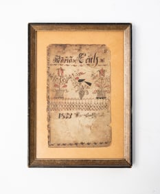 PENNSYLVANIA WATERCOLOR AND INK BOOKPLATE FRAKTUR, DATED 1833.