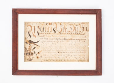 INK AND WATERCOLOR PENNSYLVANIA FRAKTUR.