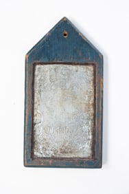 AMERICAN BLUE-PAINTED PINE COURTING MIRROR.