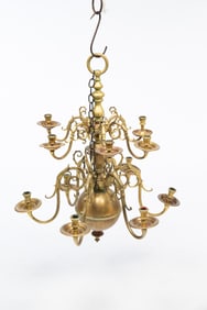 COLONIAL REVIVAL TWELVE-LIGHT CHANDELIER.