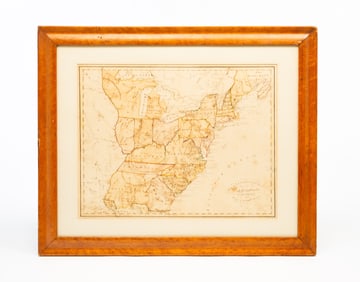 IMPORTANT SALLY INGELL (TAUNTON, MASSACHUSETTS, 1808-1891) SCHOOLGIRL MAP OF THE UNITED STATES,