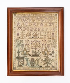 LEHY ADAMSON CERES (ENGLISH) NEEDLEWORK SAMPLER, DATED 1807.