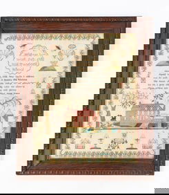L. WHITEAR (ENGLISH, TWYFORD SCHOOL) NEEDLEWORK SAMPLER, DATED 1816.