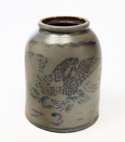 PENNSYLVANIA "STAR POTTERY" COBALT-DECORATED STONEWARE TWO-GALLON JAR.