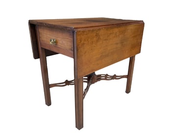 AMERICAN CHIPPENDALE CHERRY PEMBROKE TABLE.