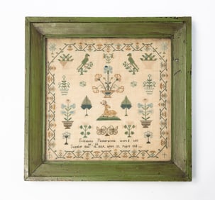 ENGLISH NEEDLEWORK SAMPLER BY ELIZABETH PENHORWOOD.