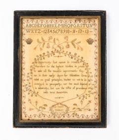 ANN CHARLOTTE BRAITHWAITE (ENGLISH) NEEDLEWORK SAMPLER, DATED 1803.