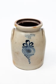 J. & E. NORTON (BENNINGTON, VERMONT) COBALT-DECORATED STONEWARE ONE-AND-A-HALF-GALLON HANDLED