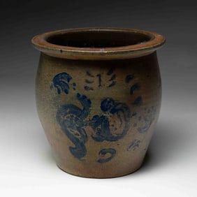 AMERICAN OVOID STONEWARE JAR.