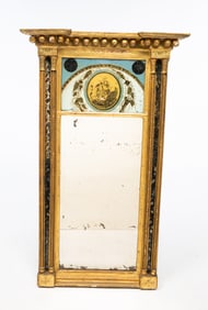 FEDERAL GILTWOOD AND REVERSE-PAINTED MIRROR.
